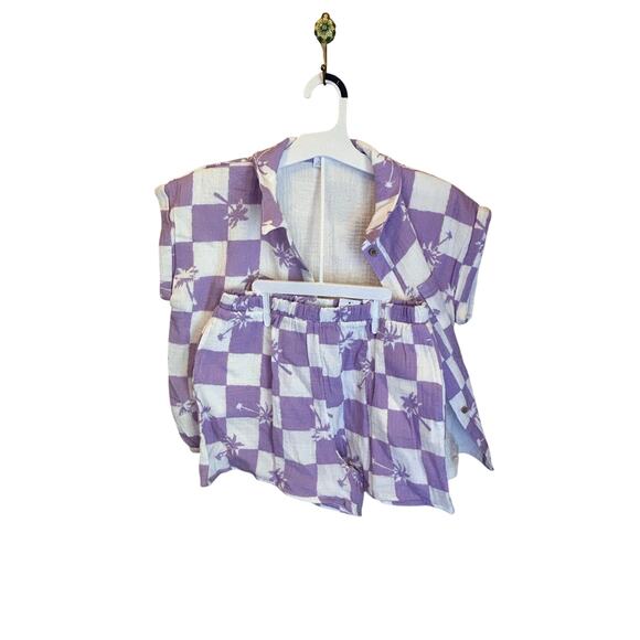NWT Grayson Threads Kids Purple Checkered Matching Set | Size L - Picture 2 of 7